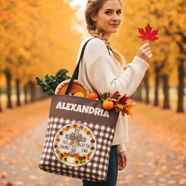 Thanksgiving Give Thanks To The Lord Brown Plaid Tasche
