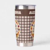 Thanksgiving Give Thanks To The Lord Brown Plaid Thermobecher (Links)