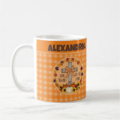 Thanksgiving Give Thanks To The Lord Orange Plaid Kaffeetasse (Links)