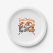 Thanksgiving Gnome Fall Leopard Turkey Essential T Pappteller (Vorderseite)