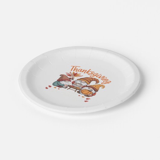 Thanksgiving Gnome Fall Leopard Turkey Essential T Pappteller (Schrägansicht)