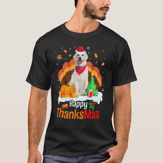 Thanksgiving Golden Retriever Happy Christmas Than T-Shirt (Vorderseite)