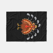 Thanksgiving Golf Turkey Funny Turkey Day Golf Cli Fleecedecke (Vorderseite (Horizontal))