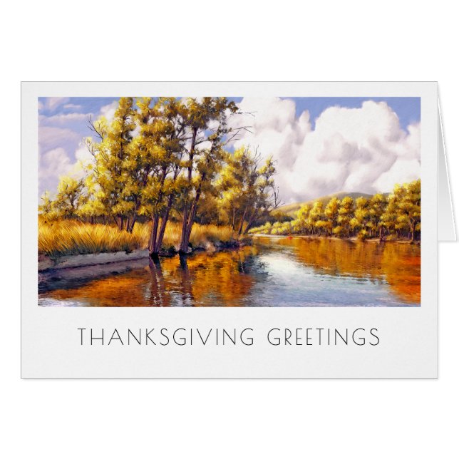 Thanksgiving Greetings. Autumn Scenery Cards (Vorderseite (Horizontal))