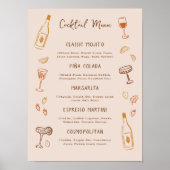 Thanksgiving Hand-Drawn Signature Cocktail Menu Poster (Vorne)