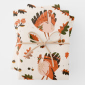 Thanksgiving Happy Turkey Day pattern gift Geschenkpapier Set (Beispiel)