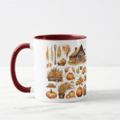 Thanksgiving Harvest Village Combo Mug Tasse (Links)