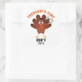 Thanksgiving Humor Funny Turkey Joke Quadratischer Aufkleber (Tasche)