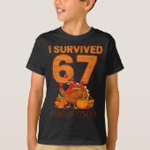 Thanksgiving I Survived 67 Days Of School Teacher  T-Shirt (Vorderseite)