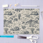 Thanksgiving Indigo Blue Harvest Toile Seidenpapier (Handwerk)