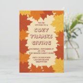 Thanksgiving Invitation – Autumn Leaves Fall  Einladung (Stehend Vorderseite)