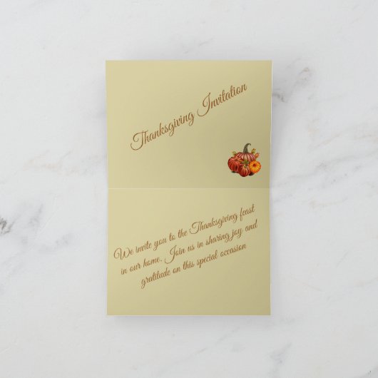 Thanksgiving invitation with pumpkins karte (Innenseite)
