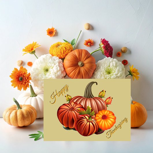 Thanksgiving invitation with pumpkins karte