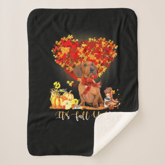 Thanksgiving It's Fall Y'all Dachshund Sherpadecke (Vorderseite)