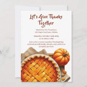 Thanksgiving Kanada   Gemütliches Kürbiskuchen-Tre Einladung