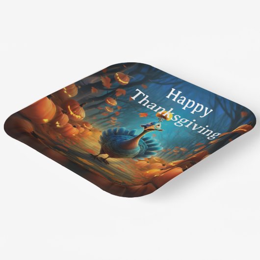 Thanksgiving Kids 9  Pappteller (Gewinkelt)