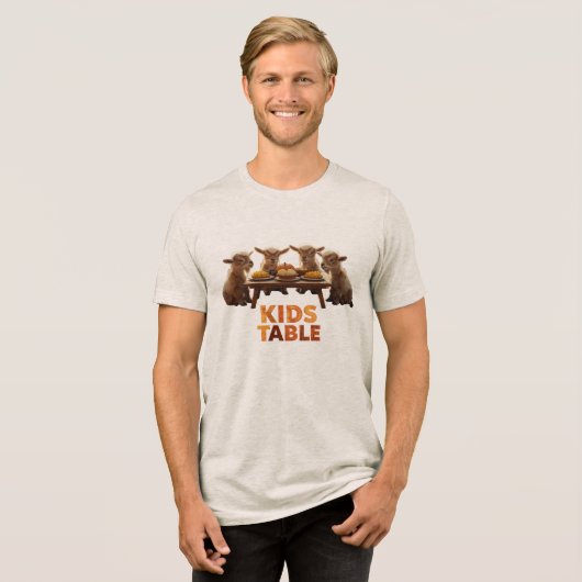 Thanksgiving: Kids' Table Tri-Blend Shirt (Vorderseite voll)