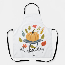 Thanksgiving Leaves and Pumpkin in Autumn colors Schürze