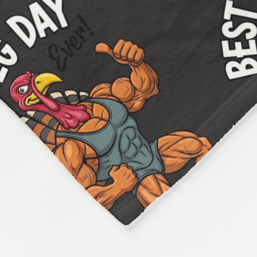 Thanksgiving Leg Day Fleece Blanket (Ecke)