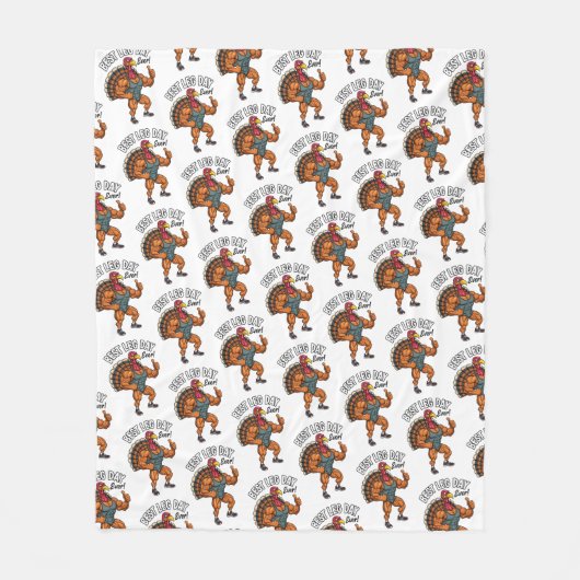 Thanksgiving Leg Day Fleece Blanket (Vorderseite)