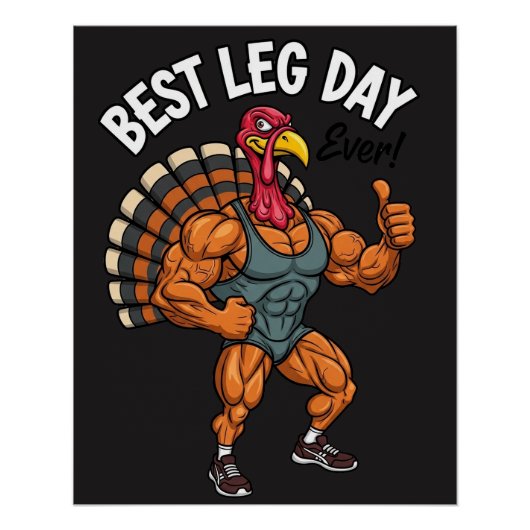 Thanksgiving Leg Day Glossy Poster (Vorderseite)