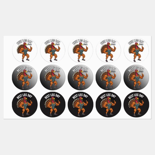 Thanksgiving Leg Day Labels Etiketten (Blatt)