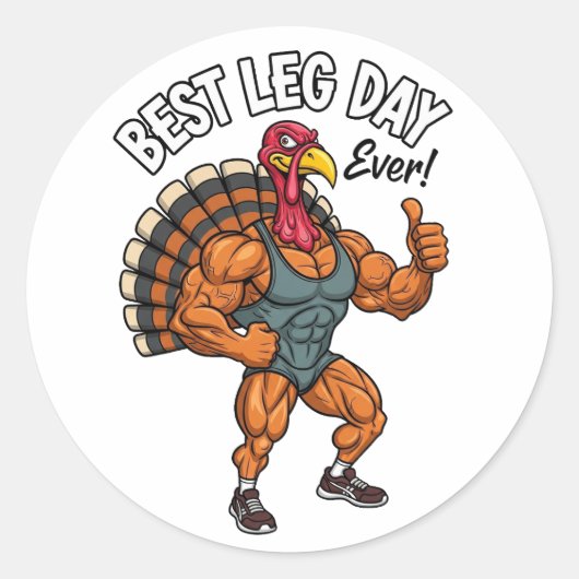 Thanksgiving Leg Day Sticker (Vorderseite)