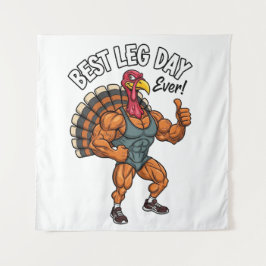 Thanksgiving Leg Day Tapestry Wandteppich