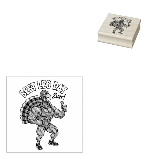 Thanksgiving Leg Day Wood Art Stamp Gummistempel (Stempel)