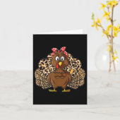 Thanksgiving Leopard Turkey Women Girl Autumn Fall Karte (Gelbe Blume)