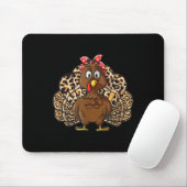 Thanksgiving Leopard Turkey Women Girl Autumn Fall Mousepad (Mit Mouse)