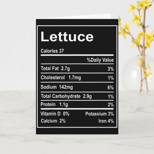 Thanksgiving Lettuce Nutrition Facts Men Women Chr Karte (Gelbe Blume)