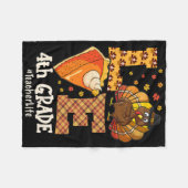 Thanksgiving Love 4th Grade Teacher Turkey Autumn  Fleecedecke (Vorderseite (Horizontal))