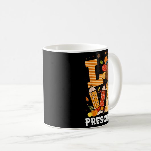 Thanksgiving Love Preschool Teacher Turkey Autumn Kaffeetasse (VorderseiteRechts)