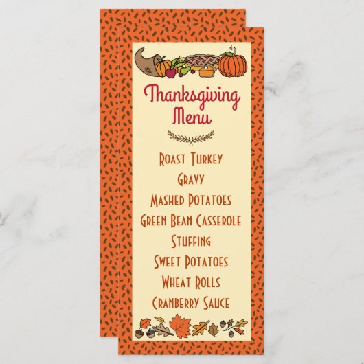 Thanksgiving Menu Programm (Vorne/Hinten)