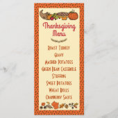 Thanksgiving Menu Programm (Vorderseite)