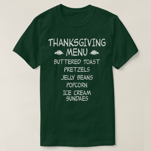 Thanksgiving Menu T-Shirt (Design vorne)