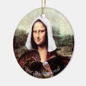 Thanksgiving Mona Lisa Pilgrim with Turkey Keramik Ornament (Links)