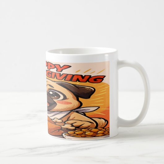Thanksgiving Mug: Pugsgiving Edition Kaffeetasse (Rechts)