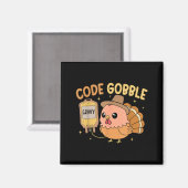 Thanksgiving Nurse Code Gobble Funny Rn Cna Medica Magnet (Vorderseite/Rückseite)