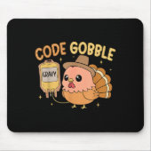Thanksgiving Nurse Code Gobble Funny Rn Cna Medica Mousepad (Vorne)