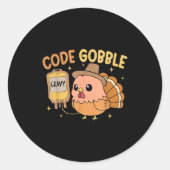 Thanksgiving Nurse Code Gobble Funny Rn Cna Runder Aufkleber (Vorderseite)