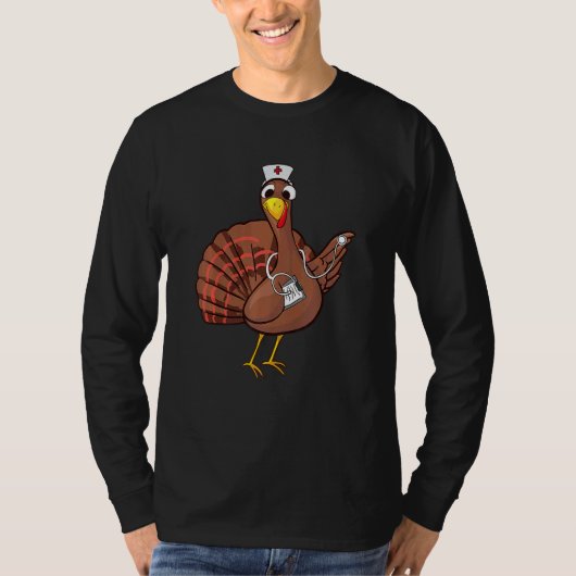 Thanksgiving Nurse Turkey Cool Feast Day T-Shirt (Vorderseite)