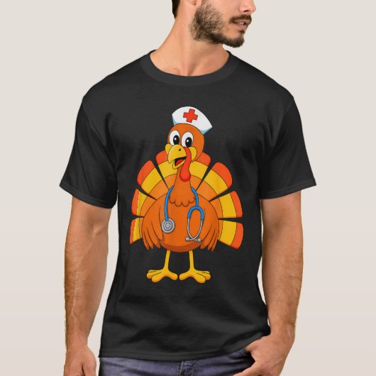 Thanksgiving Nurse Turkey Nurses Scrub Top Nursing (Vorderseite)