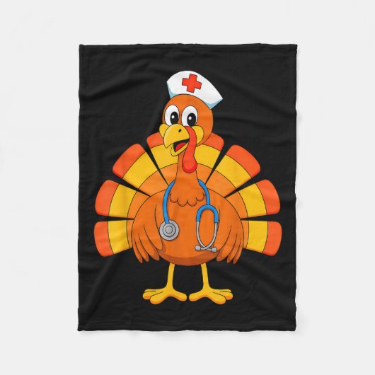 Thanksgiving Nurse Turkey Nurses Scrub Top Nursing Fleecedecke (Vorderseite)