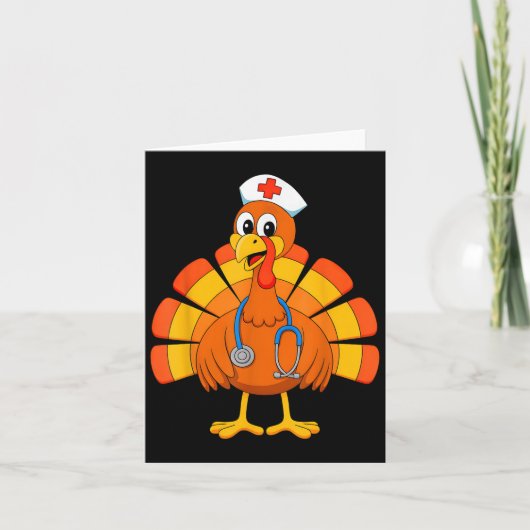 Thanksgiving Nurse Turkey Nurses Scrub Top Nursing Karte (Vorderseite)