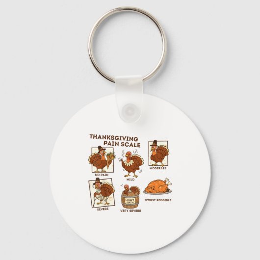 Thanksgiving Pain Scale Turkey Funny Nurse Medical Schlüsselanhänger (Vorderseite)