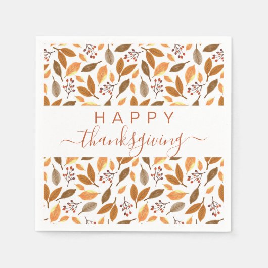 Thanksgiving Paper Napkins – Fall Leaves Design Serviette (Vorderseite)