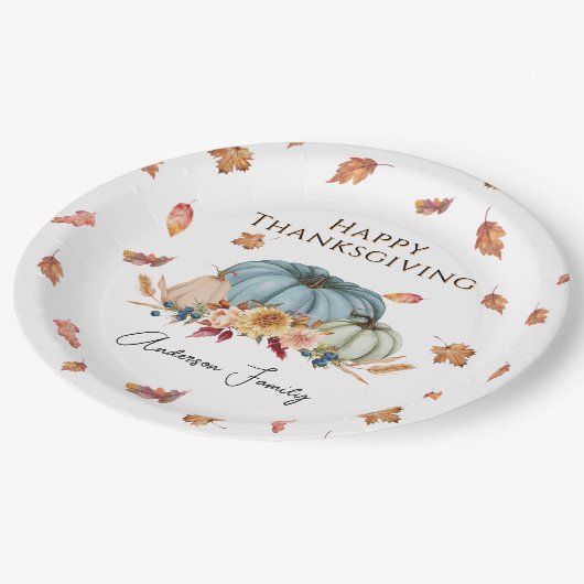 Thanksgiving Paper Plate Pappteller (Schrägansicht)