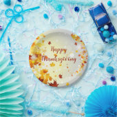 Thanksgiving Paper Plates With Autumn Leaves Pappteller (Party)